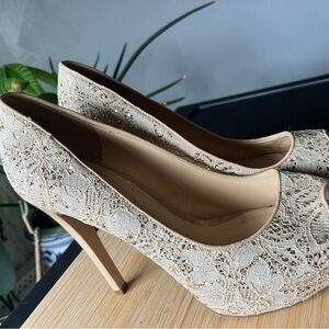 Guess Lace Heels - Cream